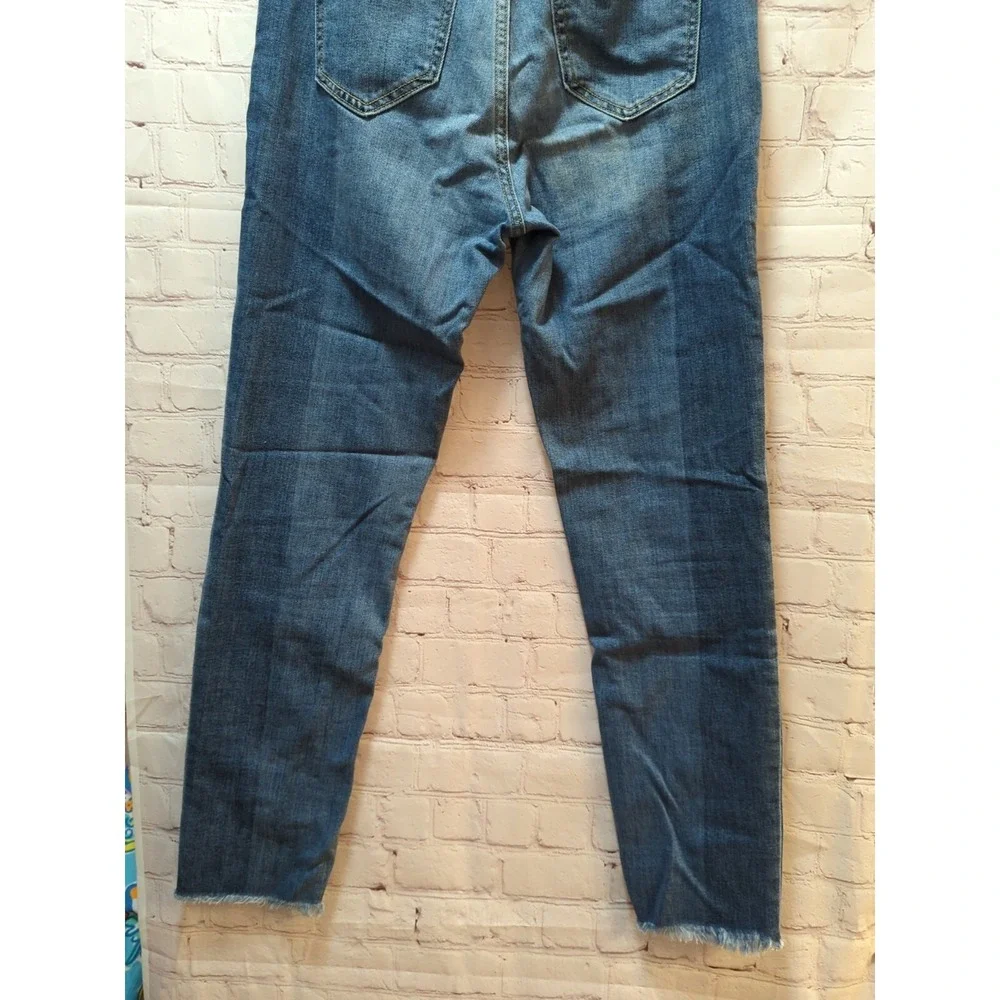 Old Navy blue jeans Boyfriend straight denim Women 4 tall mid rise ankle 2 tone